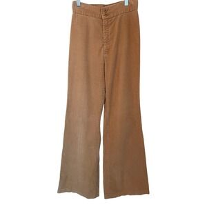 Vintage 1970s Levis Corduroy High Rise Bellbottom Flare Pants Tan Size 9 24x32